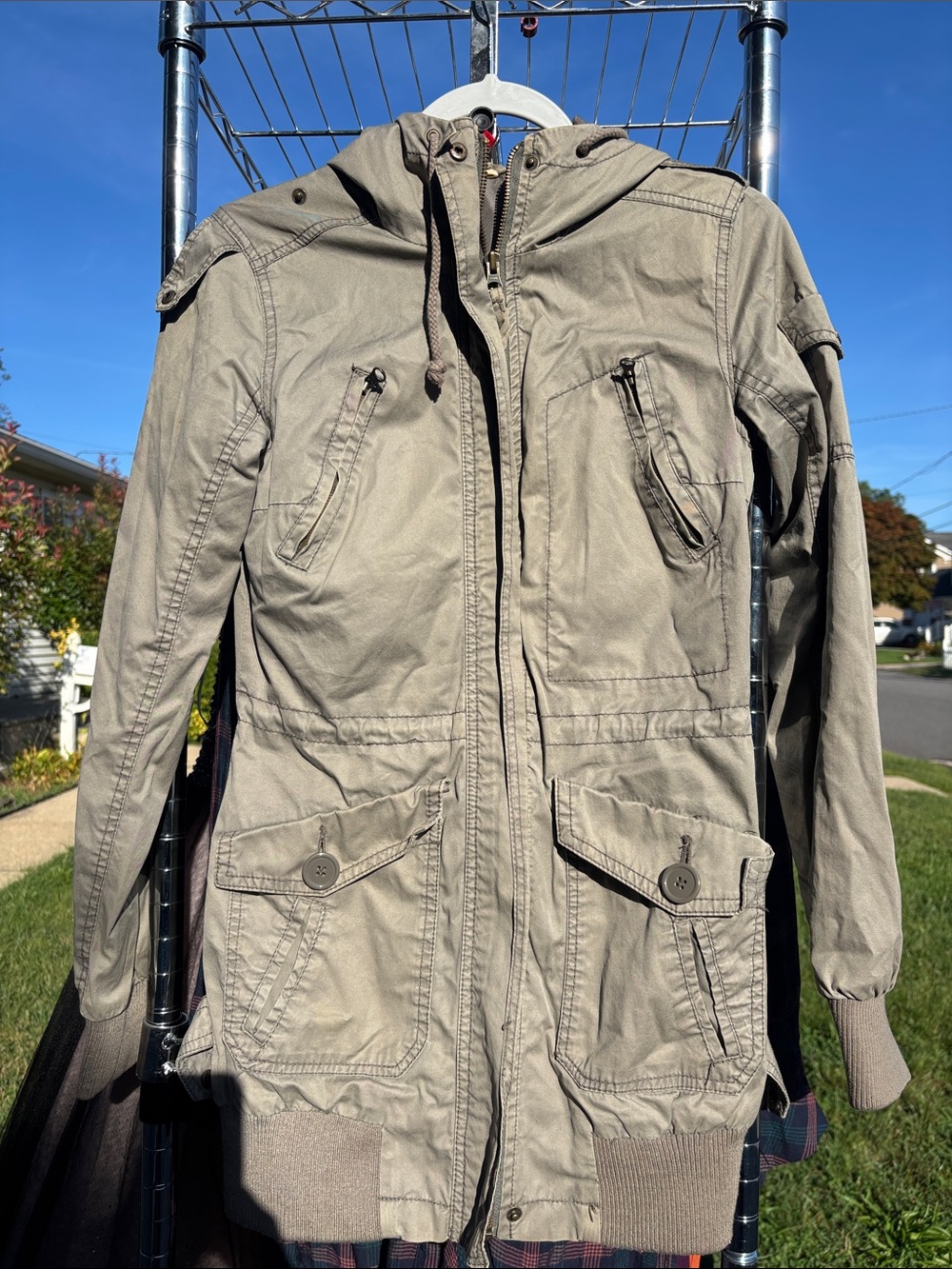 H&M juniors Hooded Field Jacket - Light Taupe